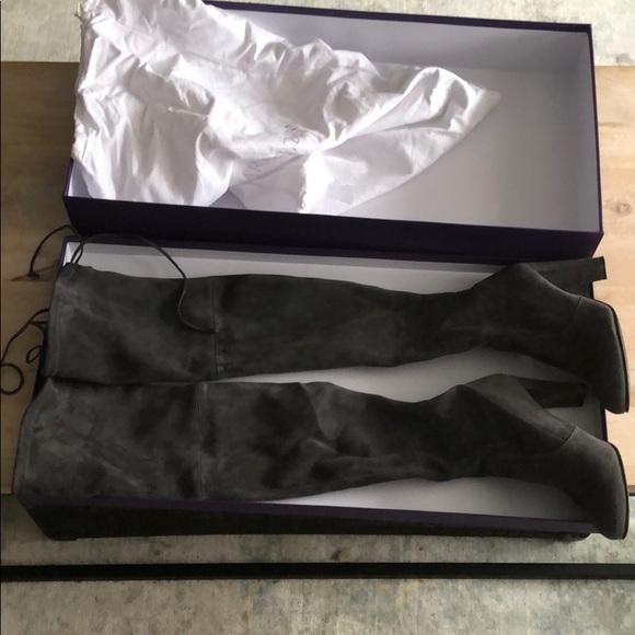 Stuart Weitzman 👢 Highland Boots (Slate Gray) - Picture 3 of 4